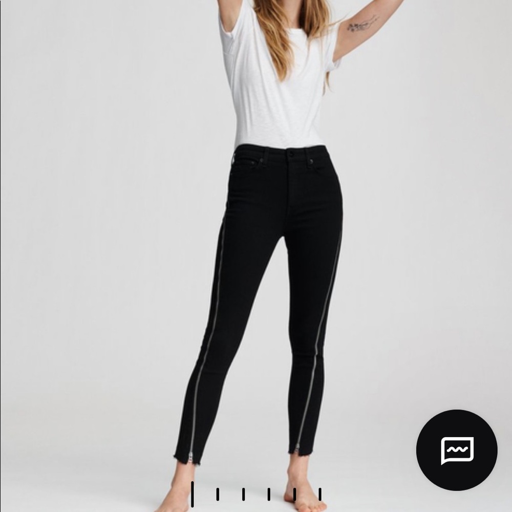 Rag and Bone Black Zipper Nina Jeans sz 28